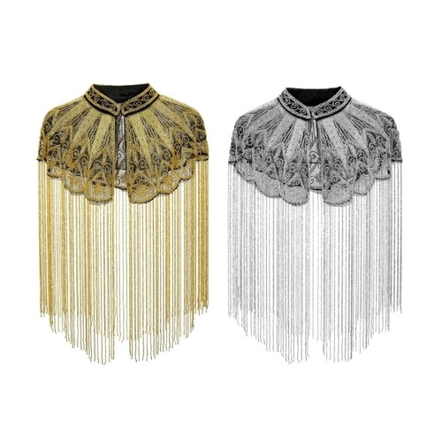 Embellished fringe wrap shawl - embellished,